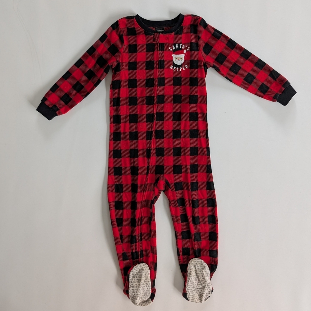 Carter's Red and Black Checkered Kids Footie